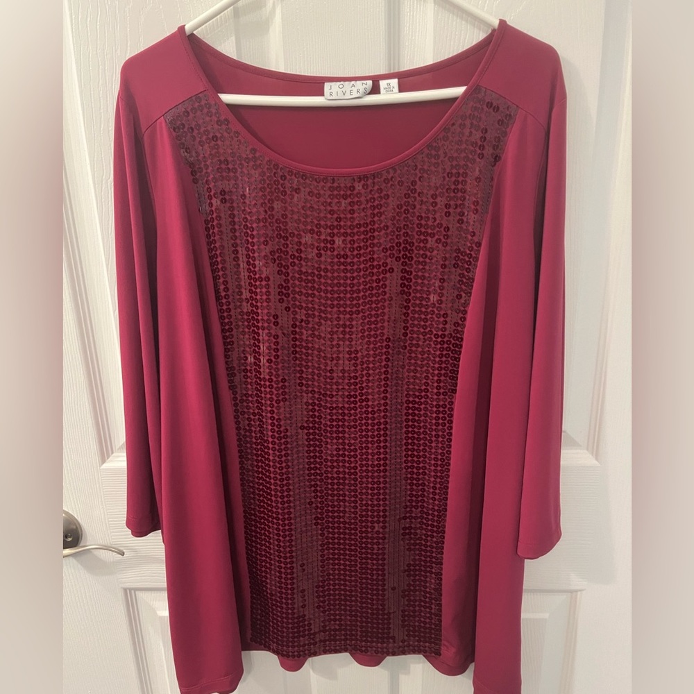 Joan Rivers size 1X tunic top with sequins